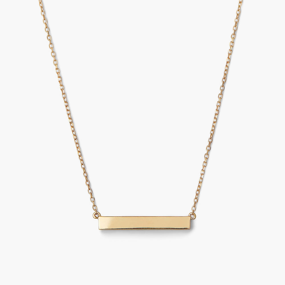 Elegant Horizontal Engravable Bar Necklace